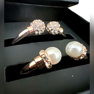 💎 NIB! INC Rhinestone & Faux Pearl Bangle Set